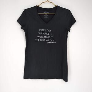 Jack Daniel's Every Day Women's Black & White V-neck T-shirt Tee - Size M - GUC